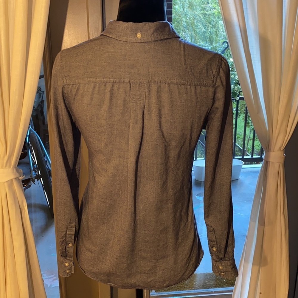 Gap XS denim navy oxford button down longsleeve shirt womens top business casual - Picture 14 of 14